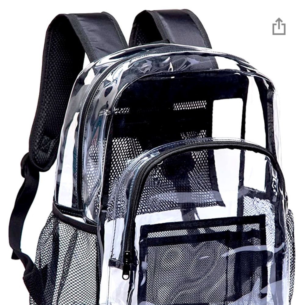 Amazon basic see thru backpack! Great for concerts,work, or any Occasions.